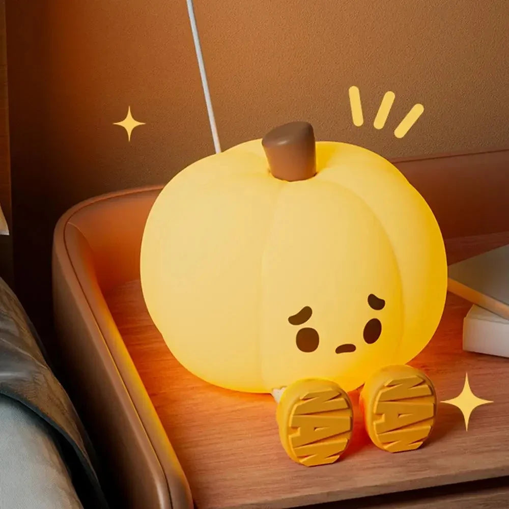 Led Lights Pumpkin Lantern Night Light LED Rechargeable USB Table Lamp Desk Room Decoration Baby Nursery Kids Birthday Gift