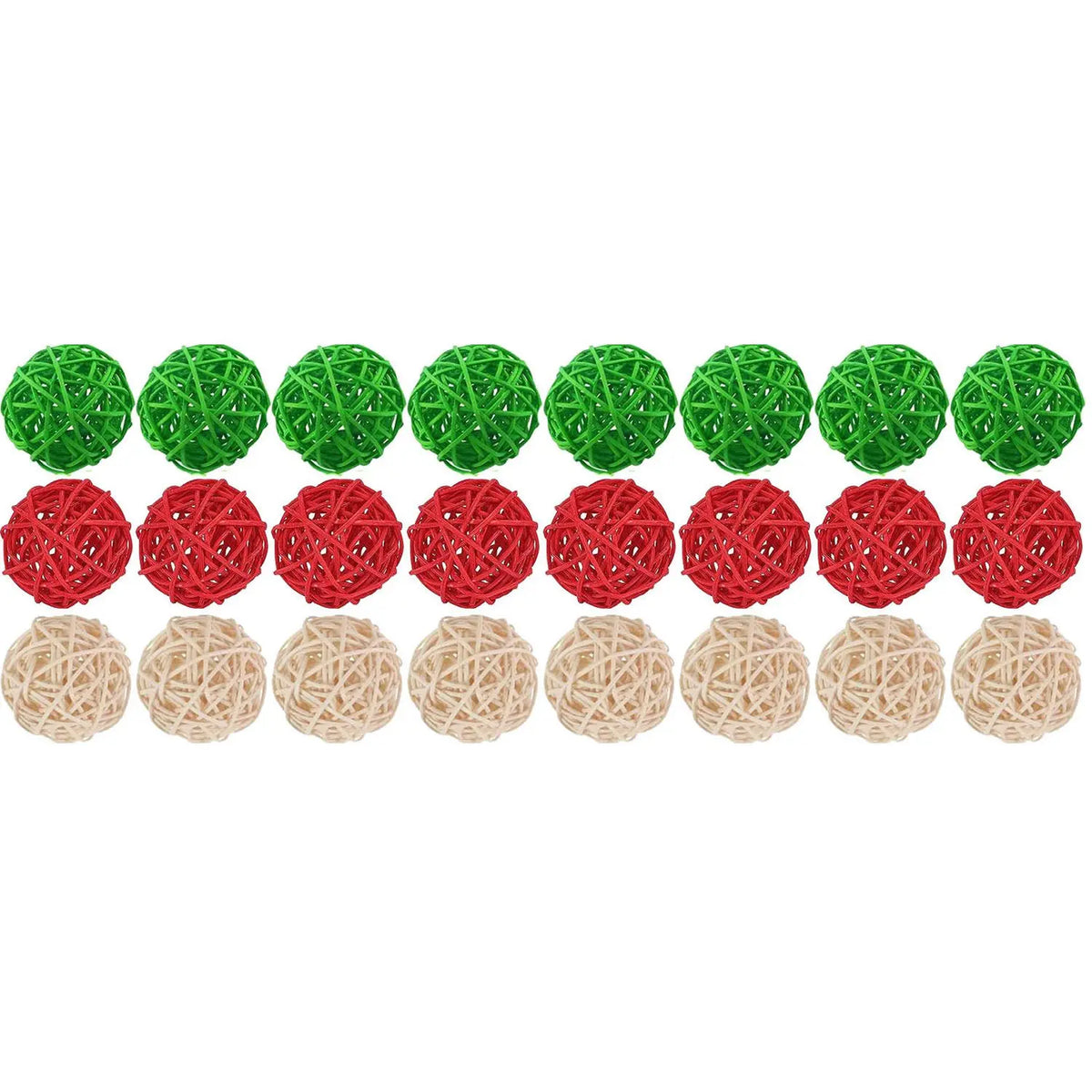 Rattan Balls Multicolor 30pcs Solid Wicker Twig Ornaments For Christmas Tree Home Party Decor Festival Decoration