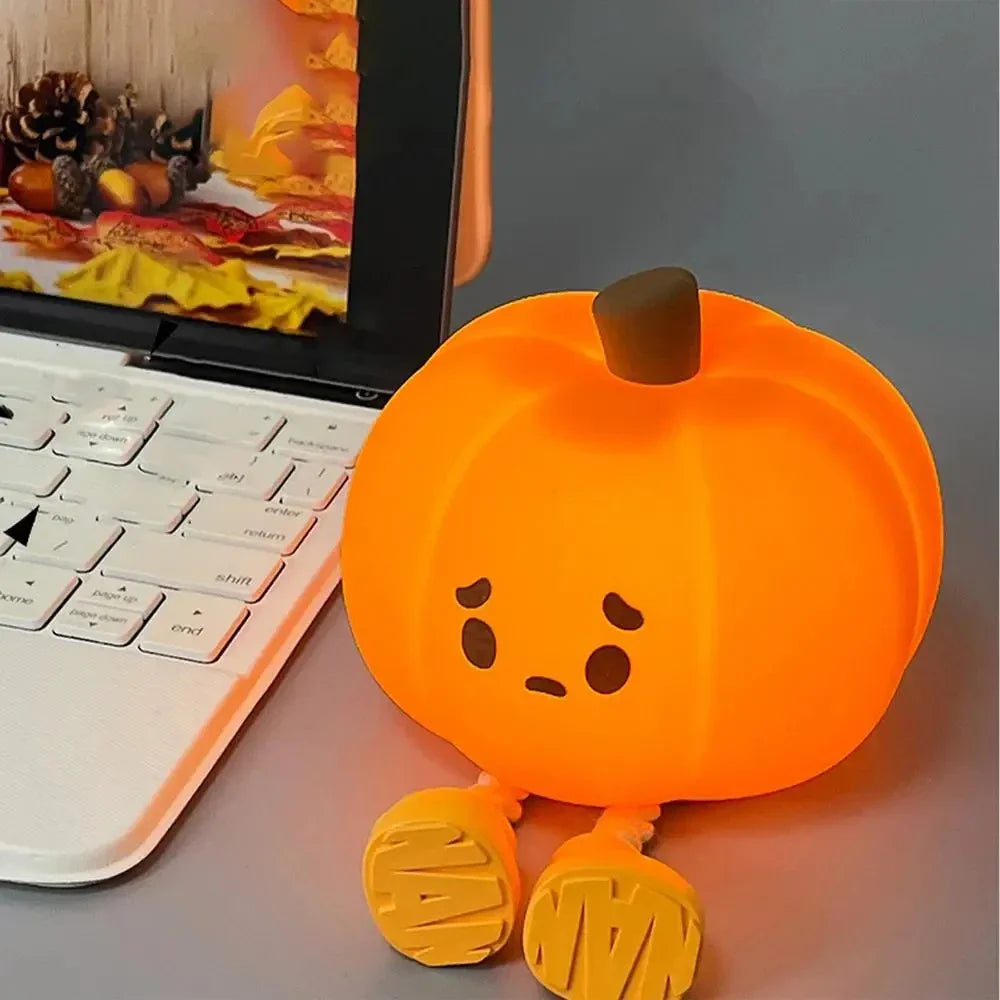 Led Lights Pumpkin Lantern Night Light LED Rechargeable USB Table Lamp Desk Room Decoration Baby Nursery Kids Birthday Gift