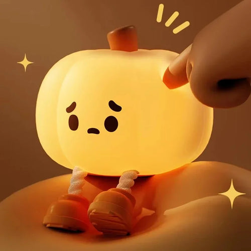Led Lights Pumpkin Lantern Night Light LED Rechargeable USB Table Lamp Desk Room Decoration Baby Nursery Kids Birthday Gift